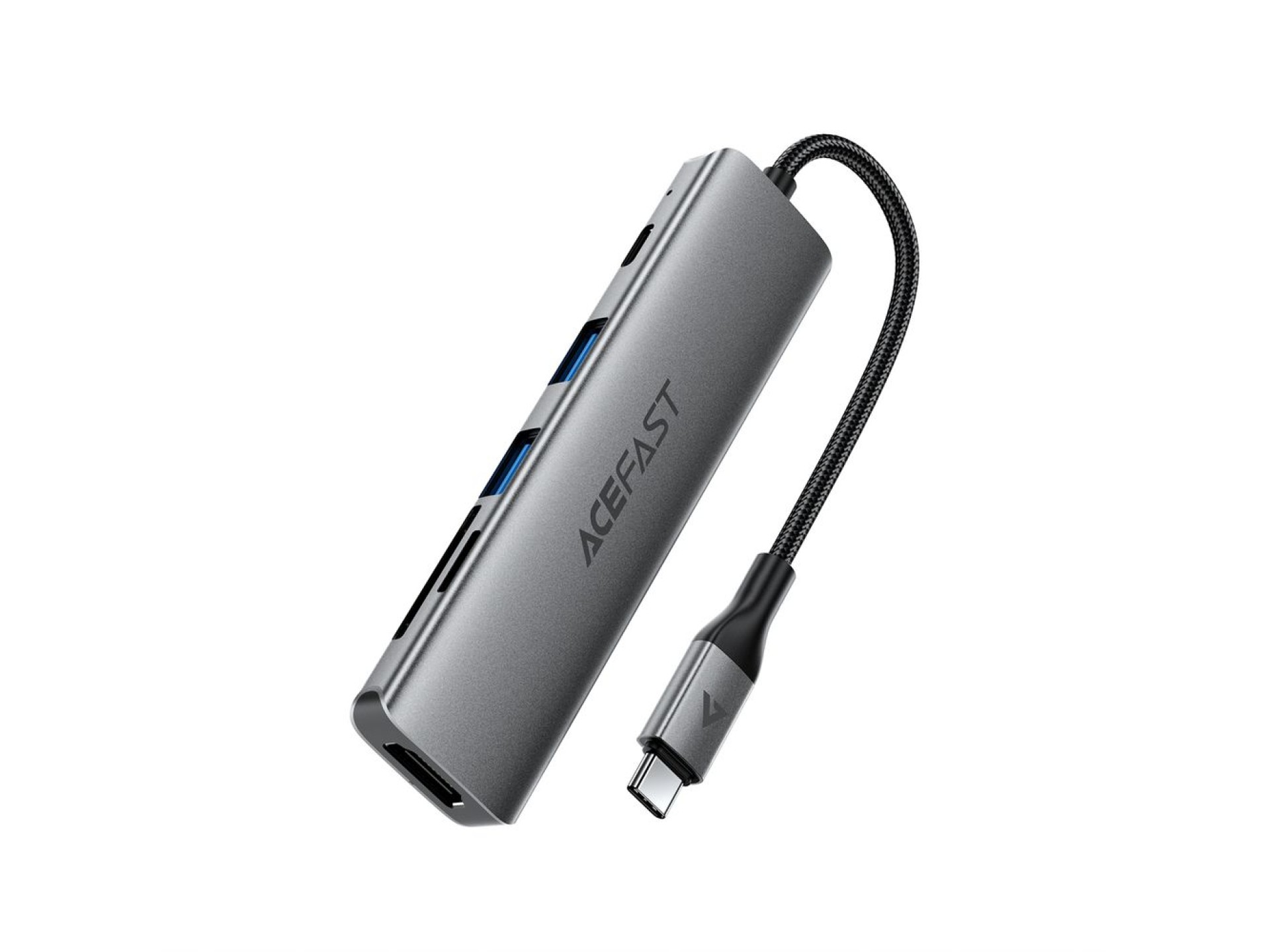 Acefast J18 USB Hub USB-C 6 en 1 HDMI 4K 60Hz PD90W Estación de acoplamiento - Gris