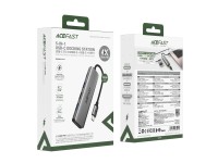 Acefast J16 USB Hub USB-C 5 en 1 HDMI 4K 60Hz PD90W Estación de acoplamiento - Gris Acefast J16 USB Hub USB-C 5 en 1 HDMI 4K 60Hz PD90W Estación de acoplamiento - Gris