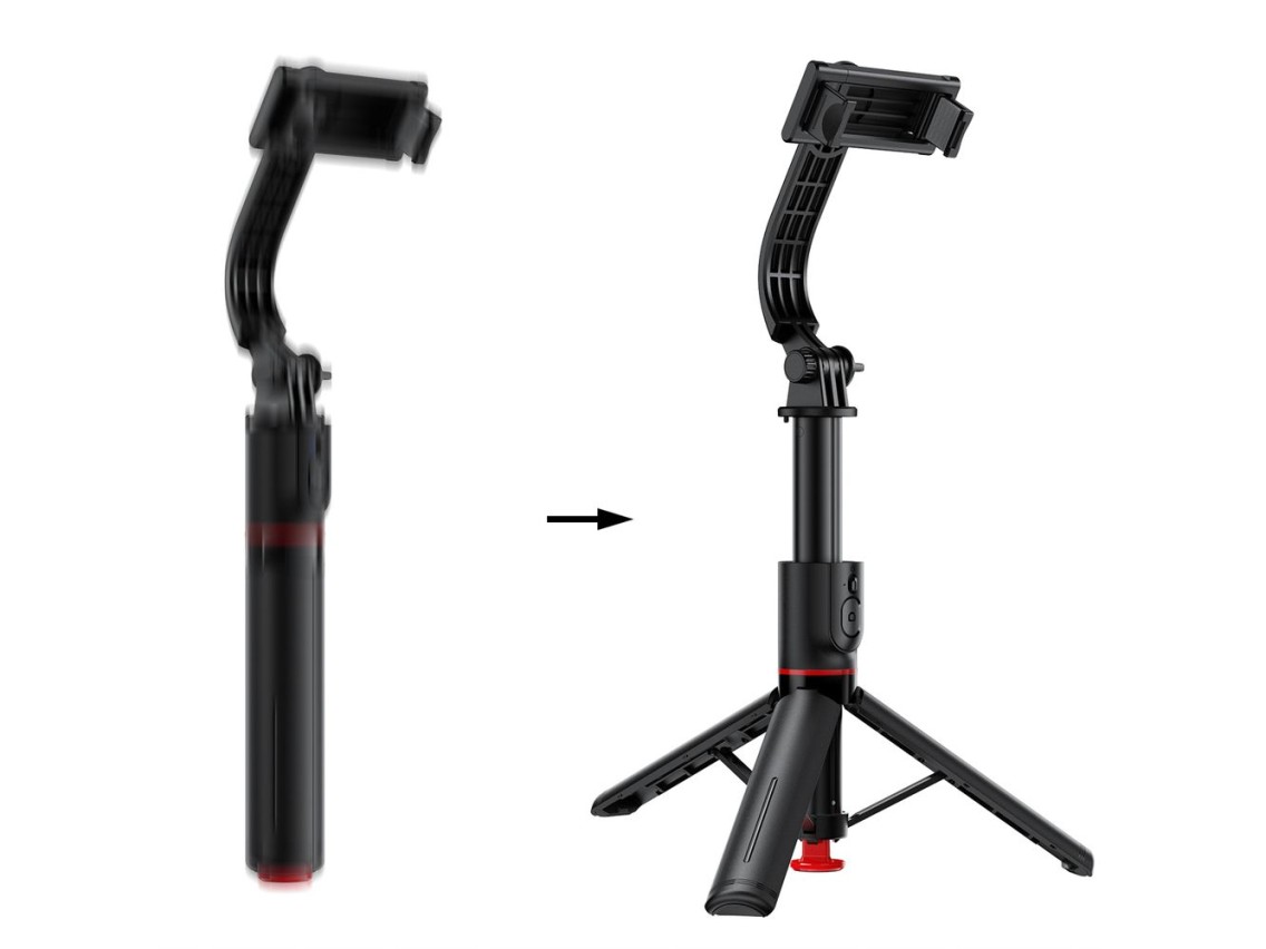 Bast�o de selfie Acefast E42 com trip� autom�tico e controle remoto Bluetooth de 1,05 m - Preto