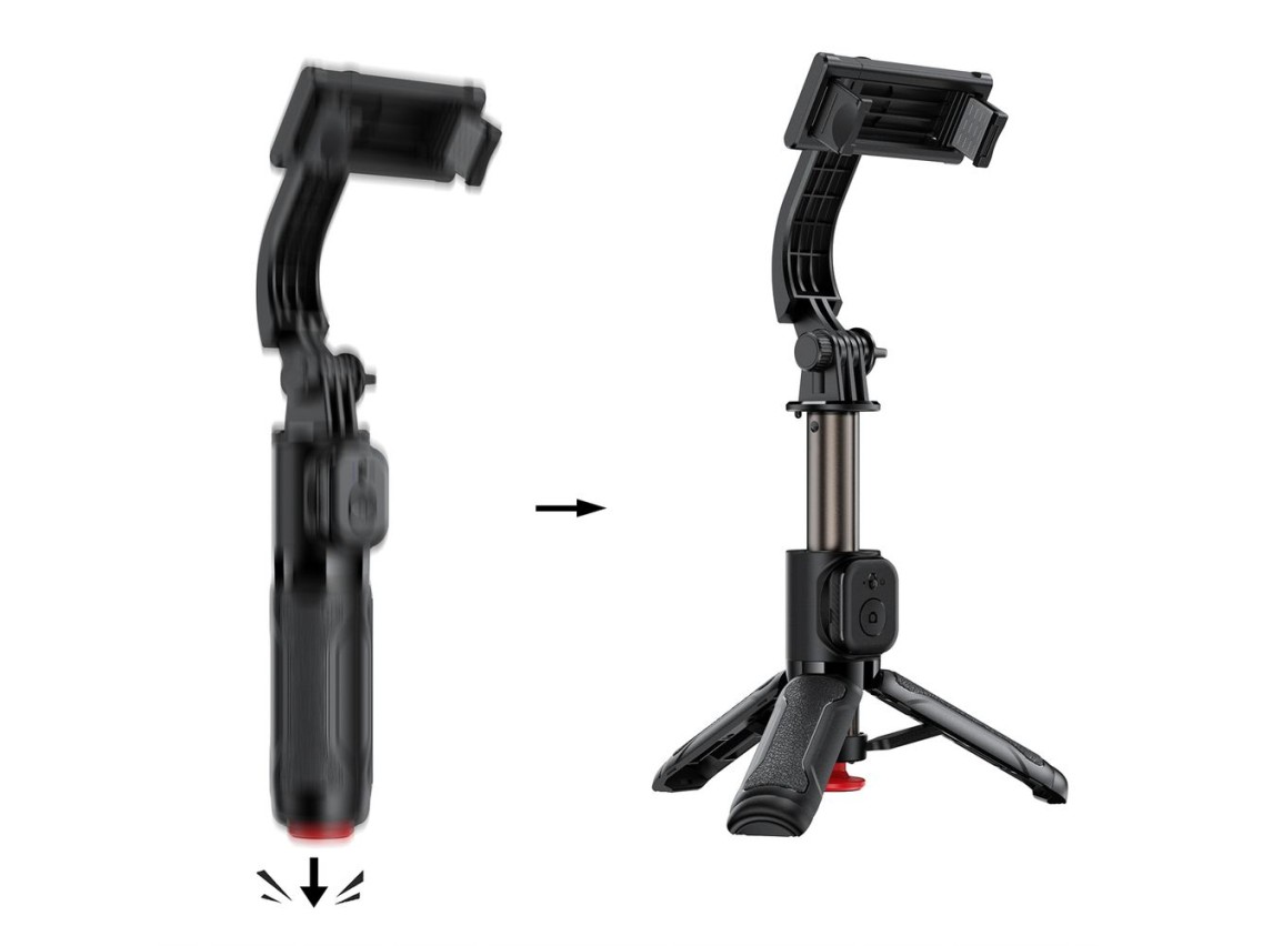 Palo selfie Acefast E42 con trípode automático y control remoto Bluetooth de 63 cm - Negro