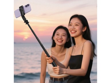 Acefast E42 Selfie Stick with Auto Tripod and Bluetooth Remote Control 1.05m - Black