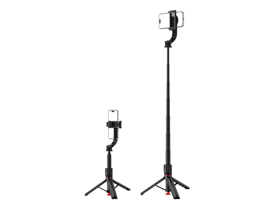 Bast�o de selfie Acefast E42 com trip� autom�tico e controle remoto Bluetooth de 1,05 m - Preto