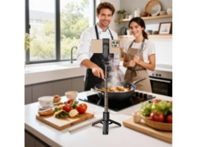 Acefast E42 Selfie Stick with Automatic Tripod and Bluetooth Remote Control 63 cm - Black Acefast E42 Selfie Stick with Automatic Tripod and Bluetooth Remote Control 63 cm - Black
