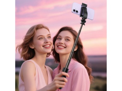 Acefast E42 Selfie Stick with Automatic Tripod and Bluetooth Remote Control 63 cm - Black Acefast E42 Selfie Stick with Automatic Tripod and Bluetooth Remote Control 63 cm - Black