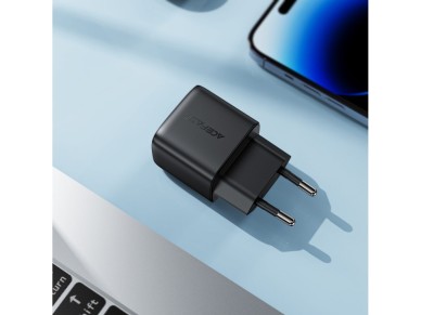 Acefast A116 GaN PD 35W USB-A USB-C Wall Charger with Display - Black Acefast A116 GaN PD 35W USB-A USB-C Wall Charger with Display - Black