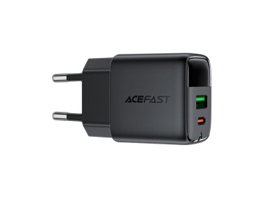 Acefast A116 GaN PD 35W USB-A USB-C Wall Charger with Display - Black Acefast A116 GaN PD 35W USB-A USB-C Wall Charger with Display - Black