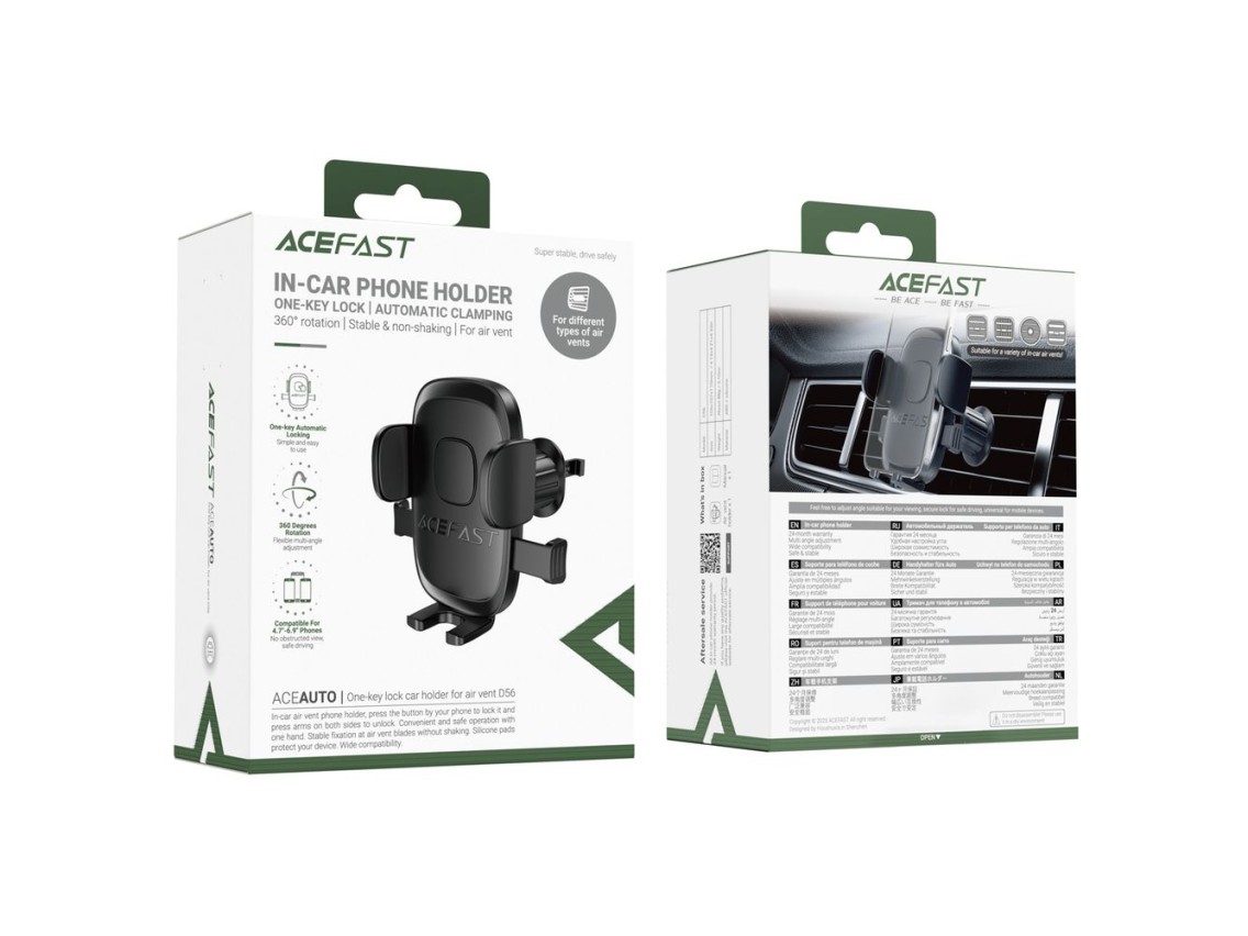 Acefast D56 Car Air Vent Clamp Mount - Black