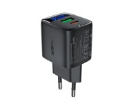Cargador de pared Acefast A116 GaN PD de 35 W con USB-A y USB-C con pantalla - Negro Cargador de pared Acefast A116 GaN PD de 35 W con USB-A y USB-C con pantalla - Negro
