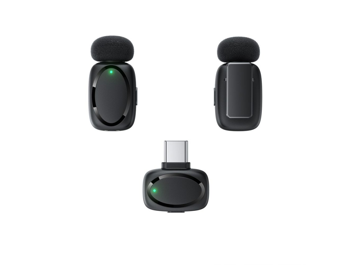Microfones de lapela sem fio Acefast R2 - Preto