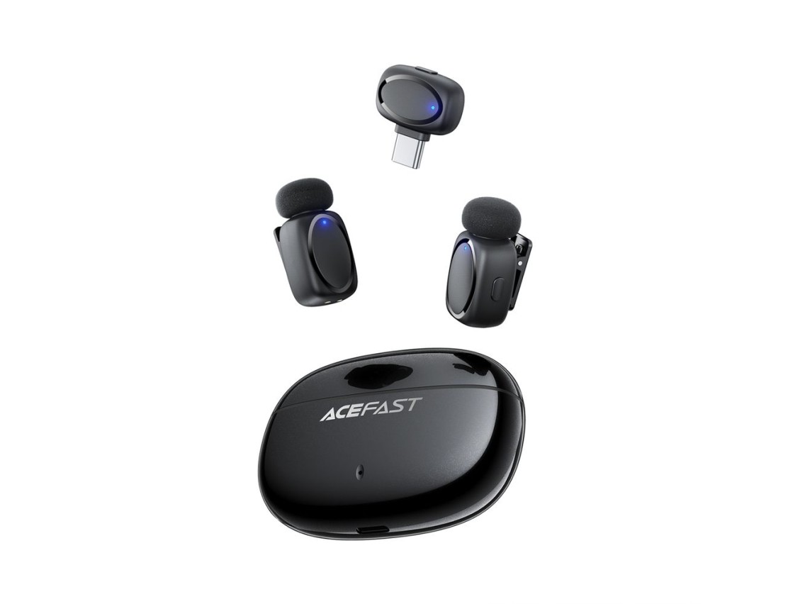 Microfones de lapela sem fio Acefast R2 - Preto