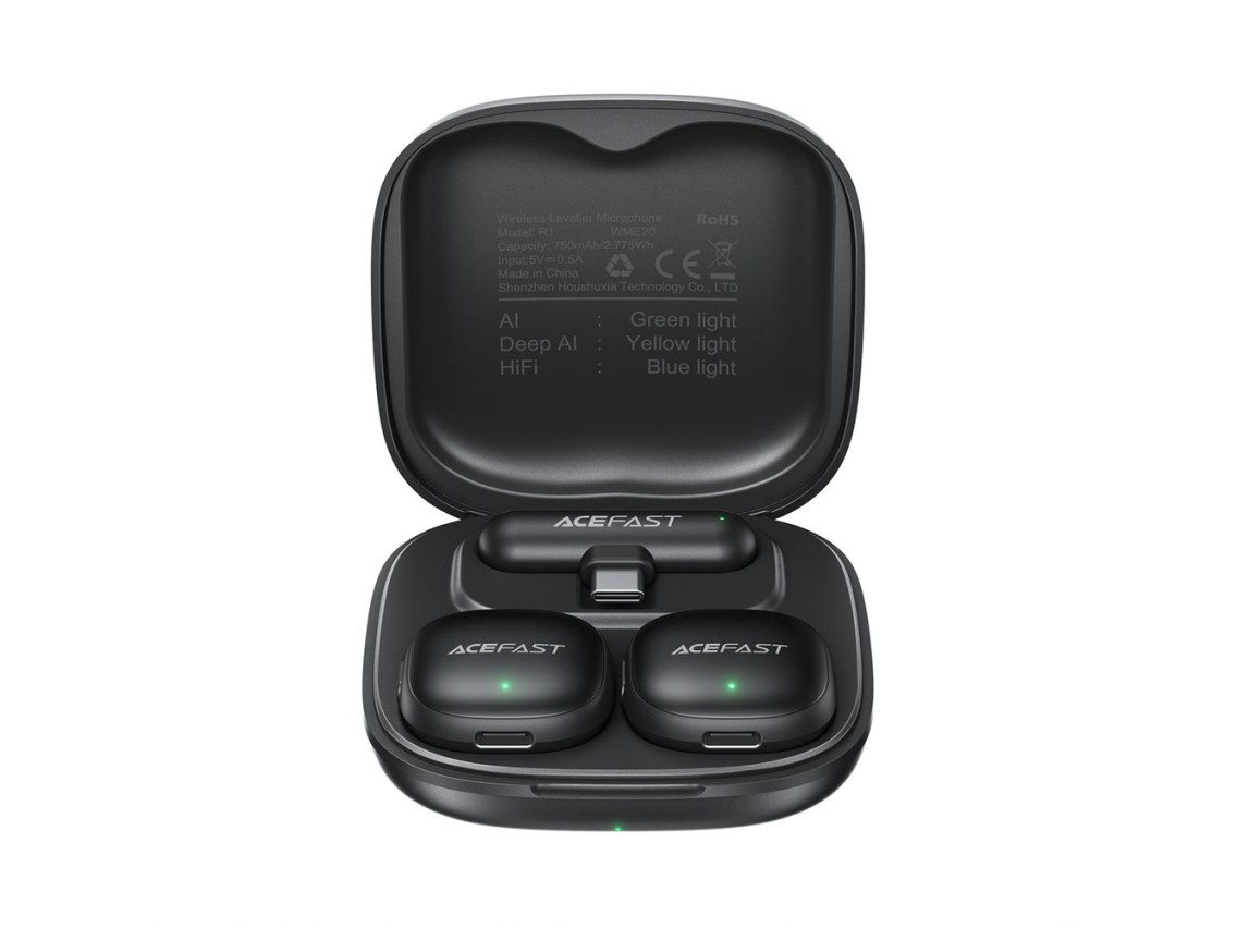 Acefast R1 Wireless Lavalier Microphones 2 pcs - Black