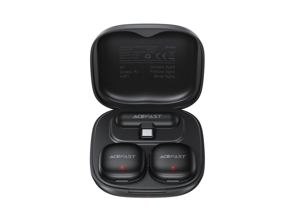 Acefast R1 Wireless Lavalier Microphones 2 pcs - Black