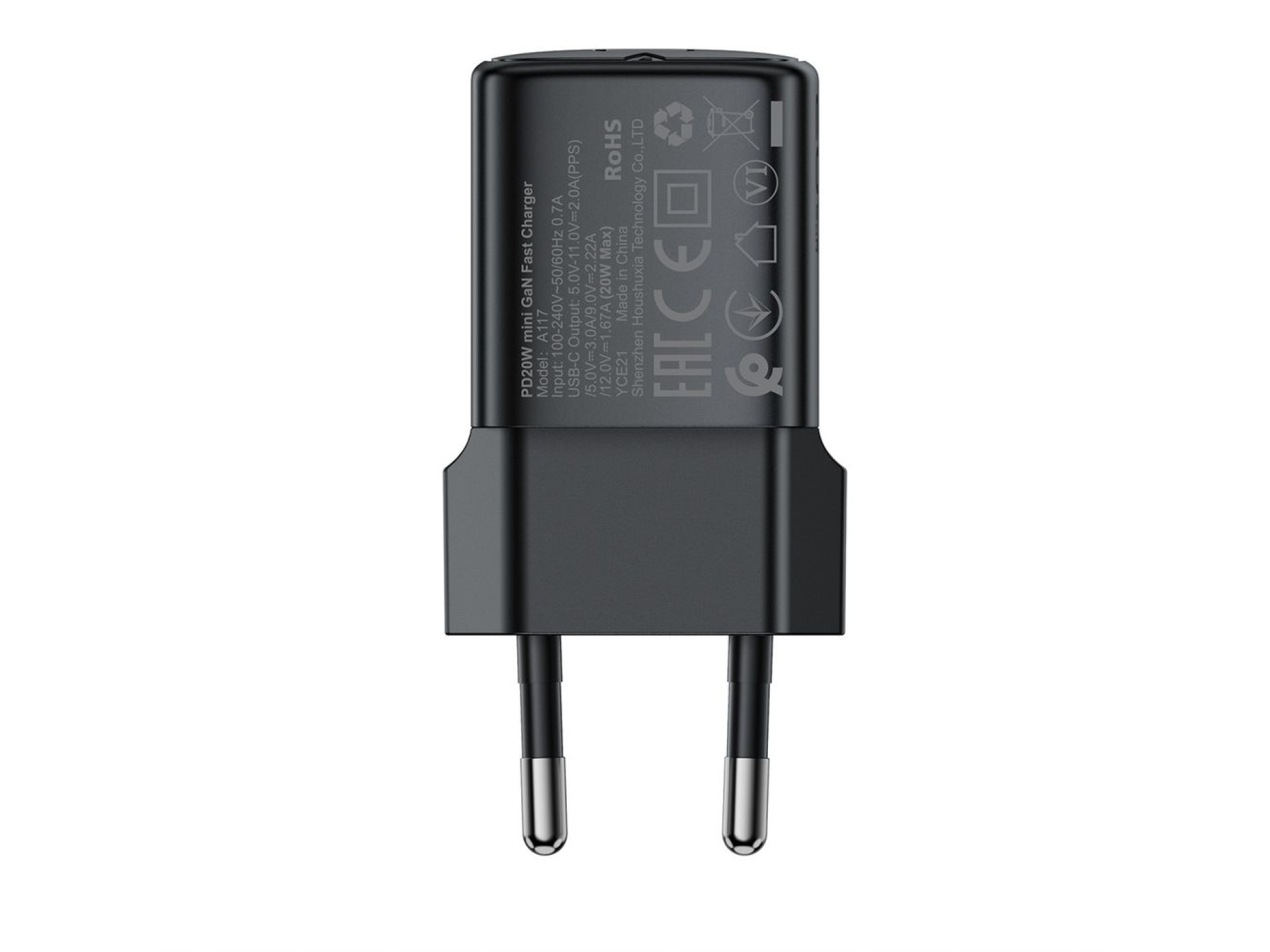 Carregador de parede USB-C Acefast A117 GaN PD 20W - Preto