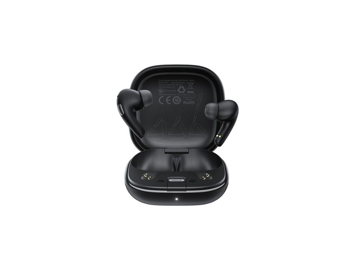 Fones de ouvido intra-auriculares sem fio Acefast W4 TWS com função de suporte para celular - preto