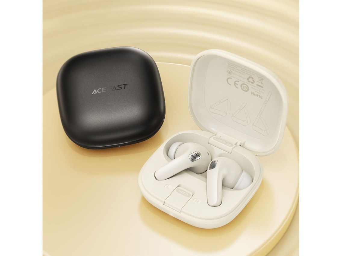Fones de ouvido intra-auriculares sem fio Acefast W4 TWS com função de suporte para celular - branco
