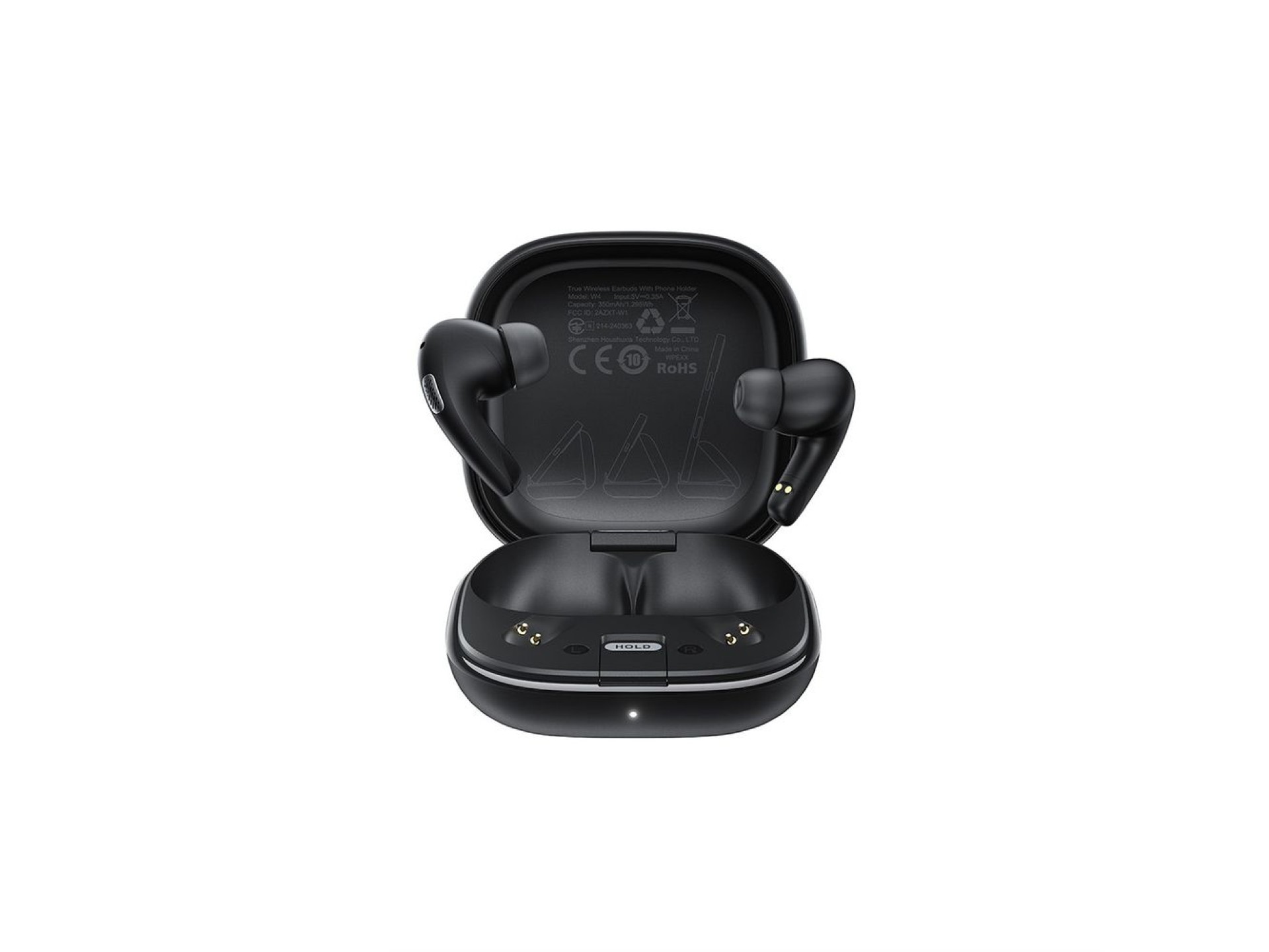 Fones de ouvido intra-auriculares sem fio Acefast W4 TWS com função de suporte para celular - preto