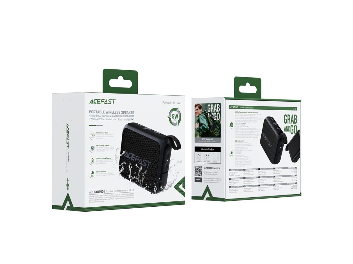 Acefast K4 Go Bluetooth 5.4 Mini Wireless Speaker - Black