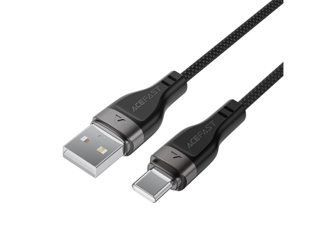 Cable Acefast C11-04 USB-A - USB-C 3A de 1,2 m con trenzado magnético - Negro