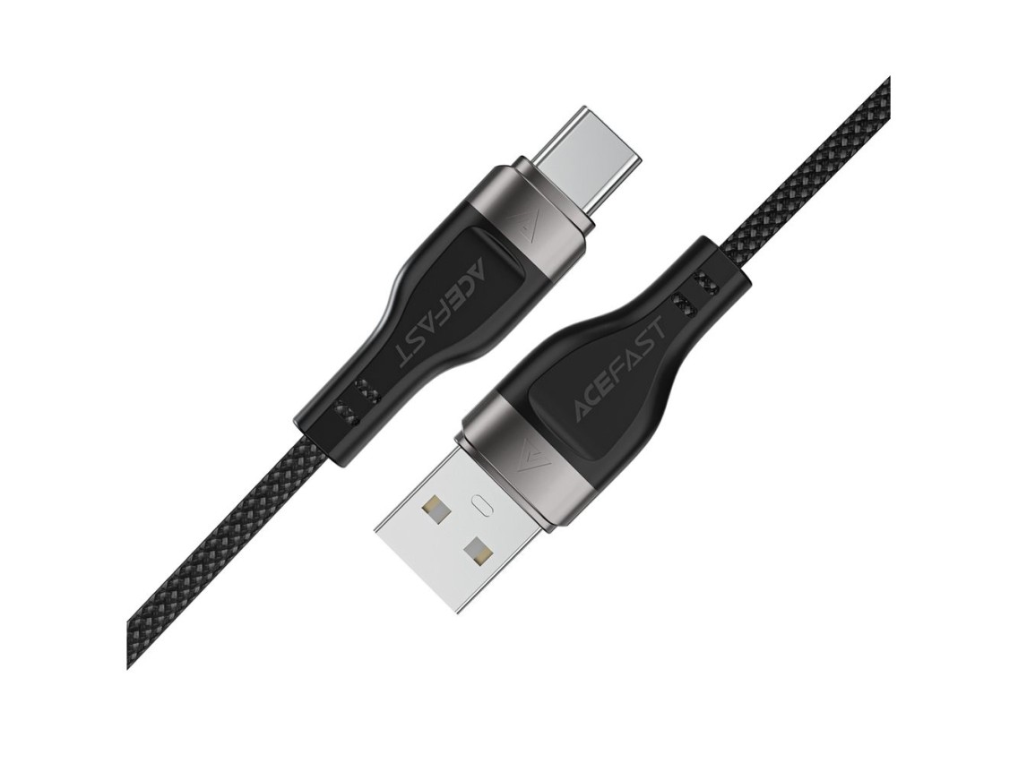 Cable Acefast C11-04 USB-A - USB-C 3A de 1,2 m con trenzado magnético - Negro