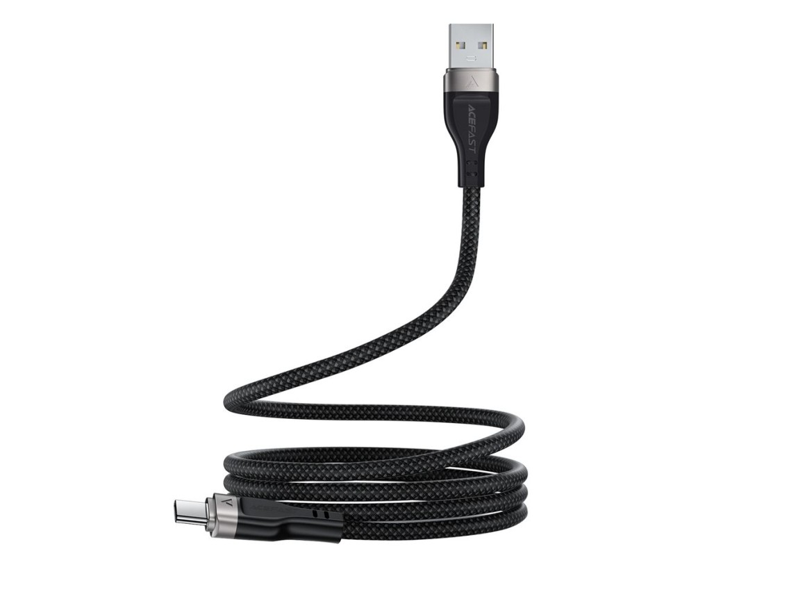 Cable Acefast C11-04 USB-A - USB-C 3A de 1,2 m con trenzado magnético - Negro