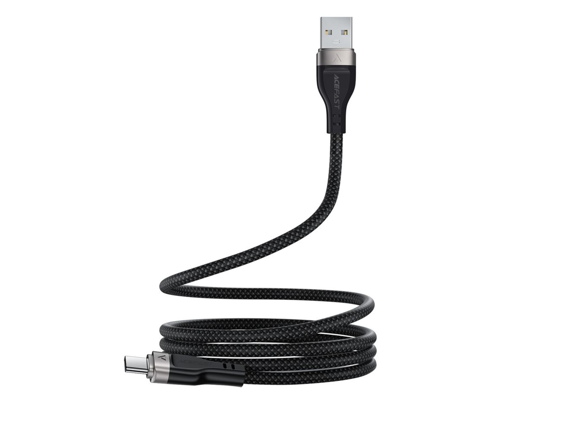 Cable Acefast C11-04 USB-A - USB-C 3A de 1,2 m con trenzado magnético - Negro