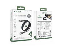 Cable Acefast C11-04 USB-A - USB-C 3A de 1,2 m con trenzado magnético - Negro Cable Acefast C11-04 USB-A - USB-C 3A de 1,2 m con trenzado magnético - Negro
