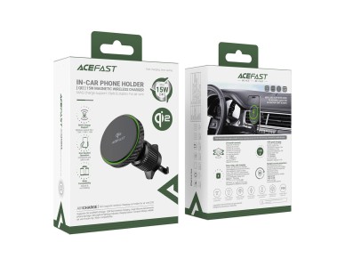 Soporte para coche Acefast D33 con cargador magnético Qi2 de 15 W para rejilla de ventilación - Negr Soporte para coche Acefast D33 con cargador magnético Qi2 de 15 W para rejilla de ventilación - Negr