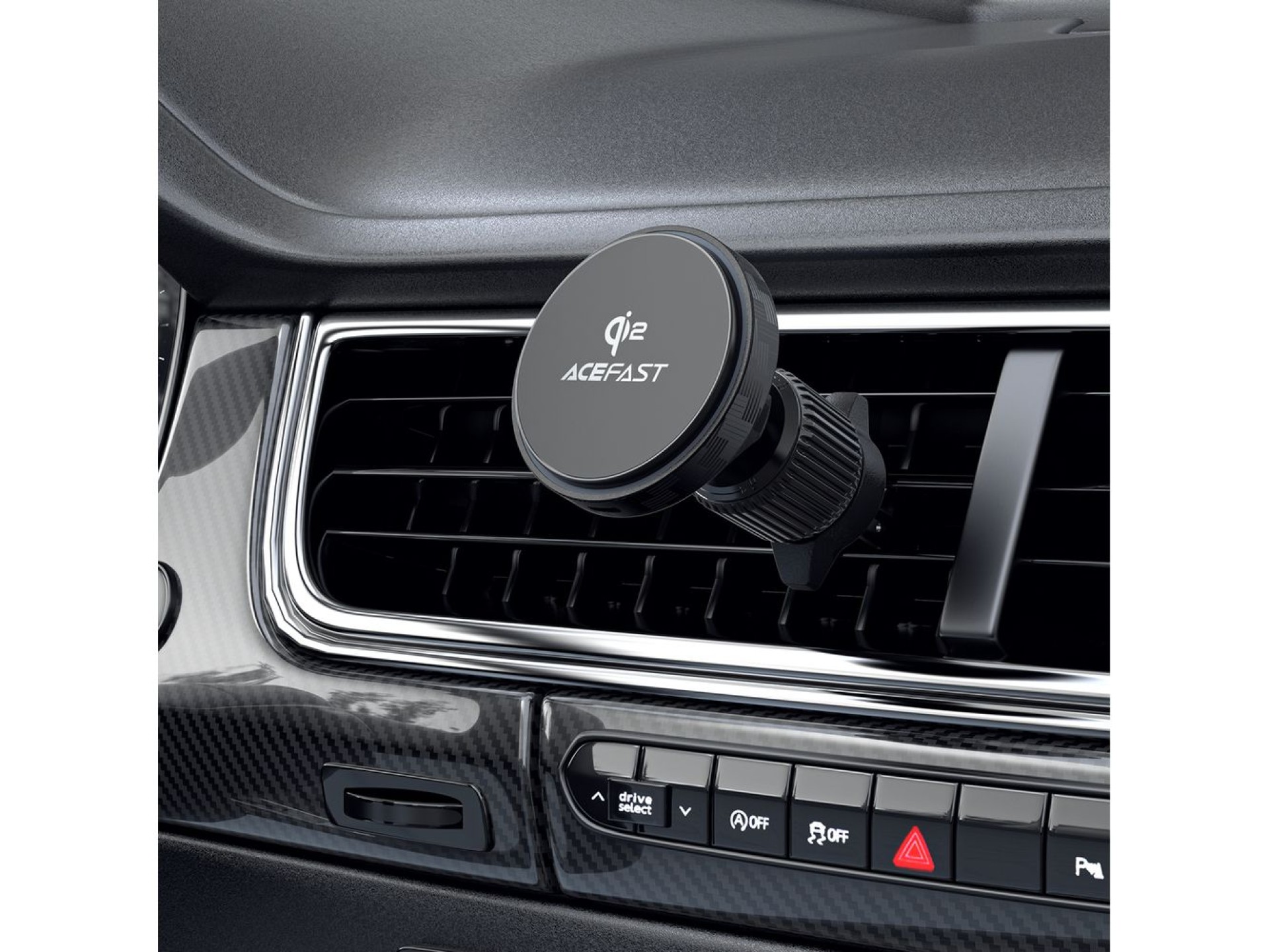Suporte veicular Acefast D33 com carregador magnético Qi2 de 15 W para saída de ar - Preto