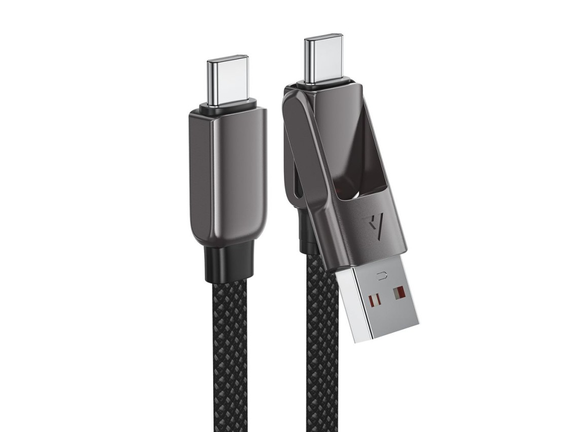 Cable USB-C Acefast C13-04 - USB-A / USB-C 480Mb/s 3A 1.2m - Negro