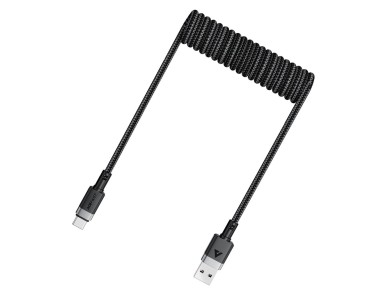Acefast C14-04 USB-A - USB-C Cable Spring 480Mb/s 3A 1.2m - Black Acefast C14-04 USB-A - USB-C Cable Spring 480Mb/s 3A 1.2m - Black