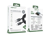 Cabo Acefast C14-04 USB-A para USB-C com mola, 480 Mb/s, 3 A, 1,2 m - Preto Cabo Acefast C14-04 USB-A para USB-C com mola, 480 Mb/s, 3 A, 1,2 m - Preto