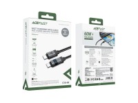 Acefast C15-03 USB-C - USB-C Cable with Display 480Mb/s 60W 1.2m - Black Acefast C15-03 USB-C - USB-C Cable with Display 480Mb/s 60W 1.2m - Black