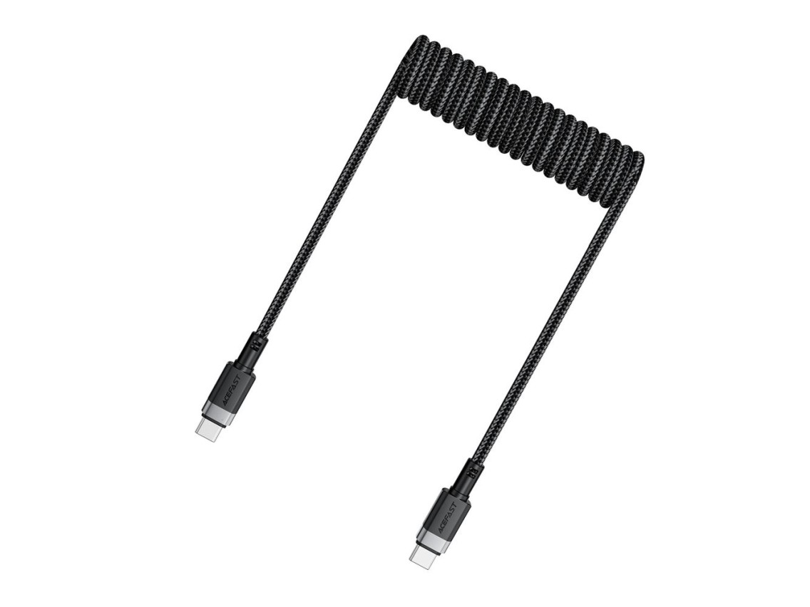Acefast C14-03 USB-C - USB-C Spring Cable 480Mb/s 3A 1.2m - Black