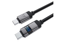 Acefast C15-03 USB-C - USB-C Cable with Display 480Mb/s 60W 1.2m - Black Acefast C15-03 USB-C - USB-C Cable with Display 480Mb/s 60W 1.2m - Black