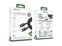 Acefast C14-03 USB-C - USB-C Spring Cable 480Mb/s 3A 1.2m - Black Acefast C14-03 USB-C - USB-C Spring Cable 480Mb/s 3A 1.2m - Black