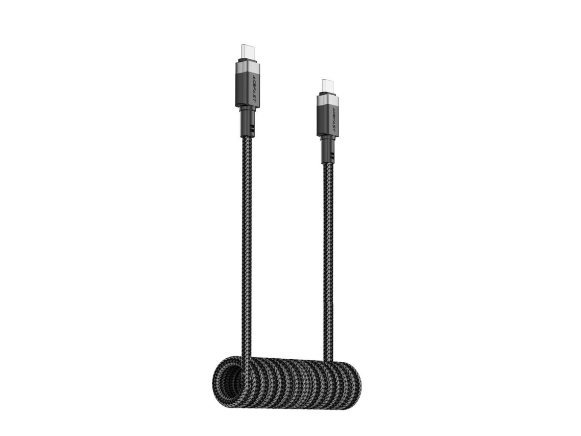 Acefast C14-03 USB-C - USB-C Spring Cable 480Mb/s 3A 1.2m - Black