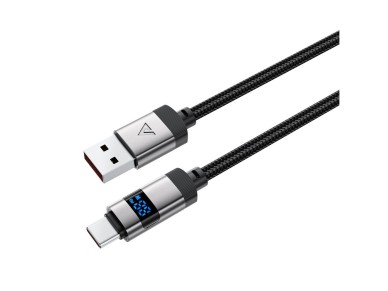Acefast C15-04 USB-A - USB-C Cable with Display 480Mb/s 66W 1.2m - Black Acefast C15-04 USB-A - USB-C Cable with Display 480Mb/s 66W 1.2m - Black