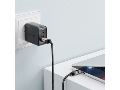 Acefast C15-04 USB-A - USB-C Cable with Display 480Mb/s 66W 1.2m - Black Acefast C15-04 USB-A - USB-C Cable with Display 480Mb/s 66W 1.2m - Black