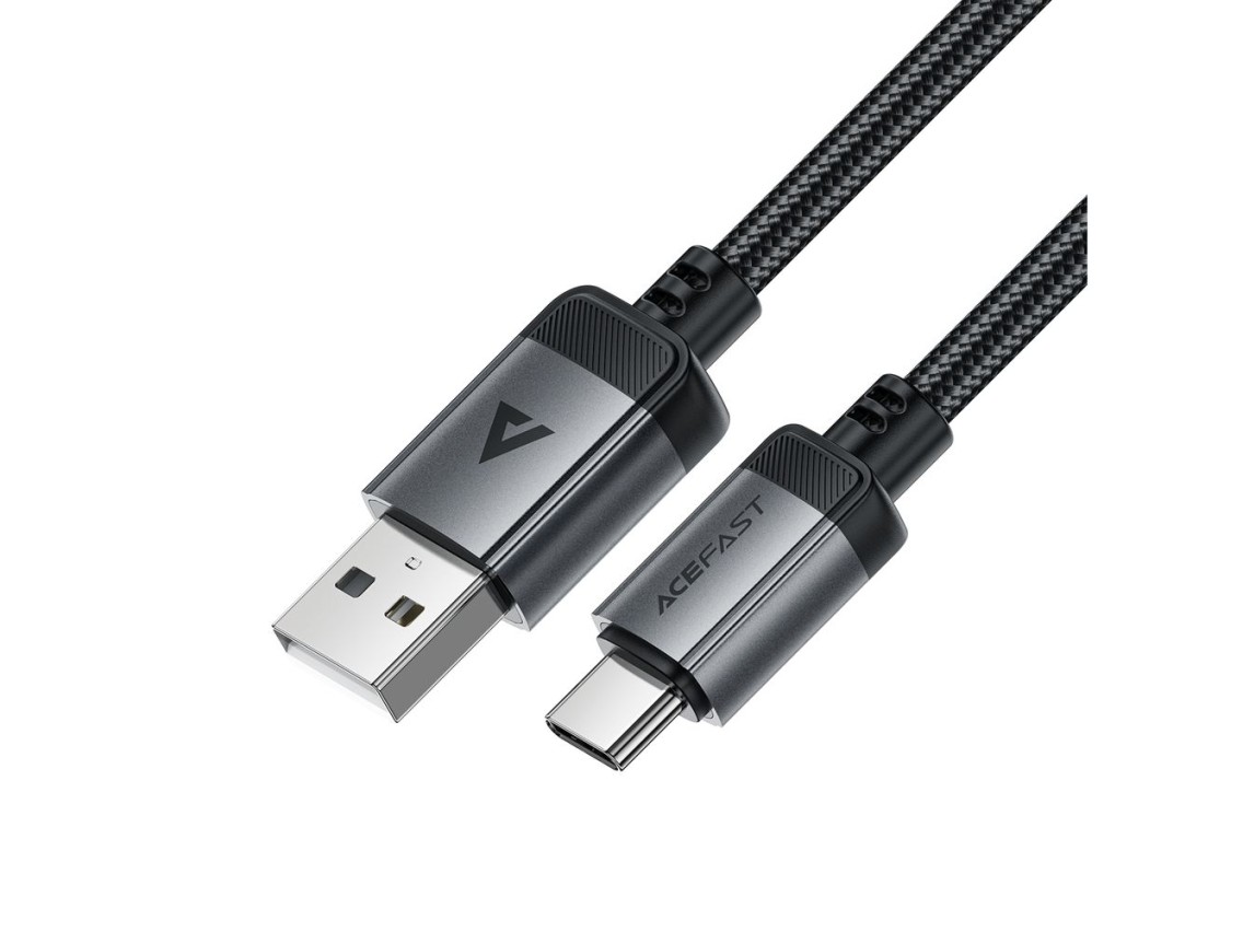 Cabo Acefast C20-04 USB-A para USB-C 480Mb/s 3A 1,2m - Preto