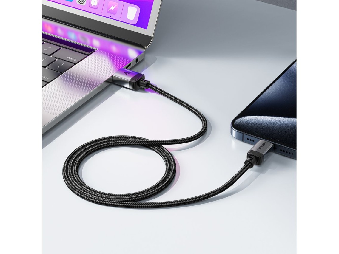 Cabo Acefast C20-04 USB-A para USB-C 480Mb/s 3A 1,2m - Preto