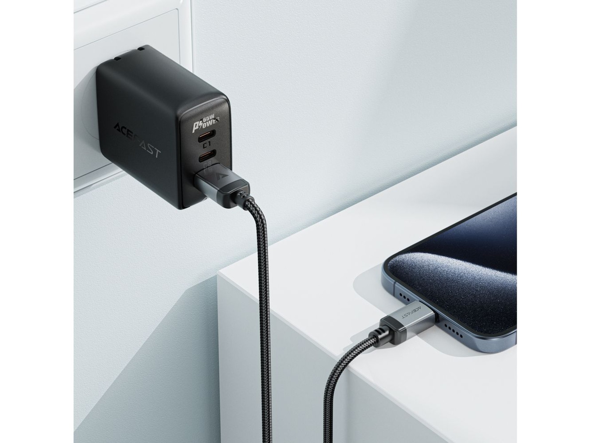Acefast C20-04 USB-A - USB-C Cable 480Mb/s 3A 1.2m - Black