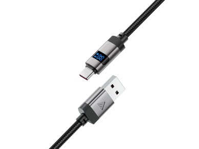 Acefast C15-04 USB-A - USB-C Cable with Display 480Mb/s 66W 1.2m - Black Acefast C15-04 USB-A - USB-C Cable with Display 480Mb/s 66W 1.2m - Black