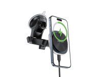 Suporte magnético para painel Acefast D42 com carregador sem fio, compatível com MagSafe - Preto Suporte magnético para painel Acefast D42 com carregador sem fio, compatível com MagSafe - Preto