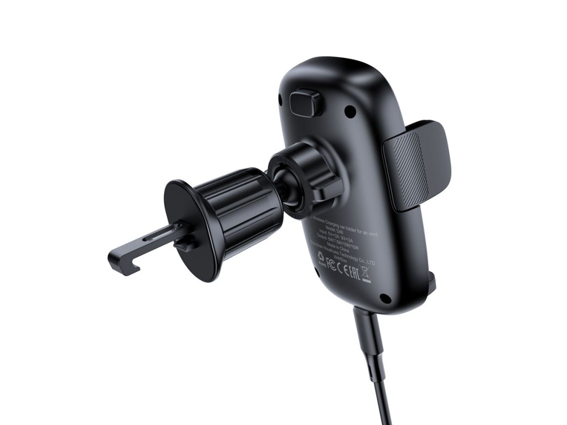 Suporte para saída de ar veicular Acefast D48 com carregador sem fio - Preto