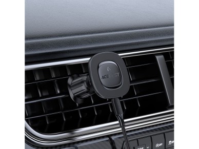 Suporte magnético para saída de ar Acefast D46 com carregador sem fio - Preto Suporte magnético para saída de ar Acefast D46 com carregador sem fio - Preto