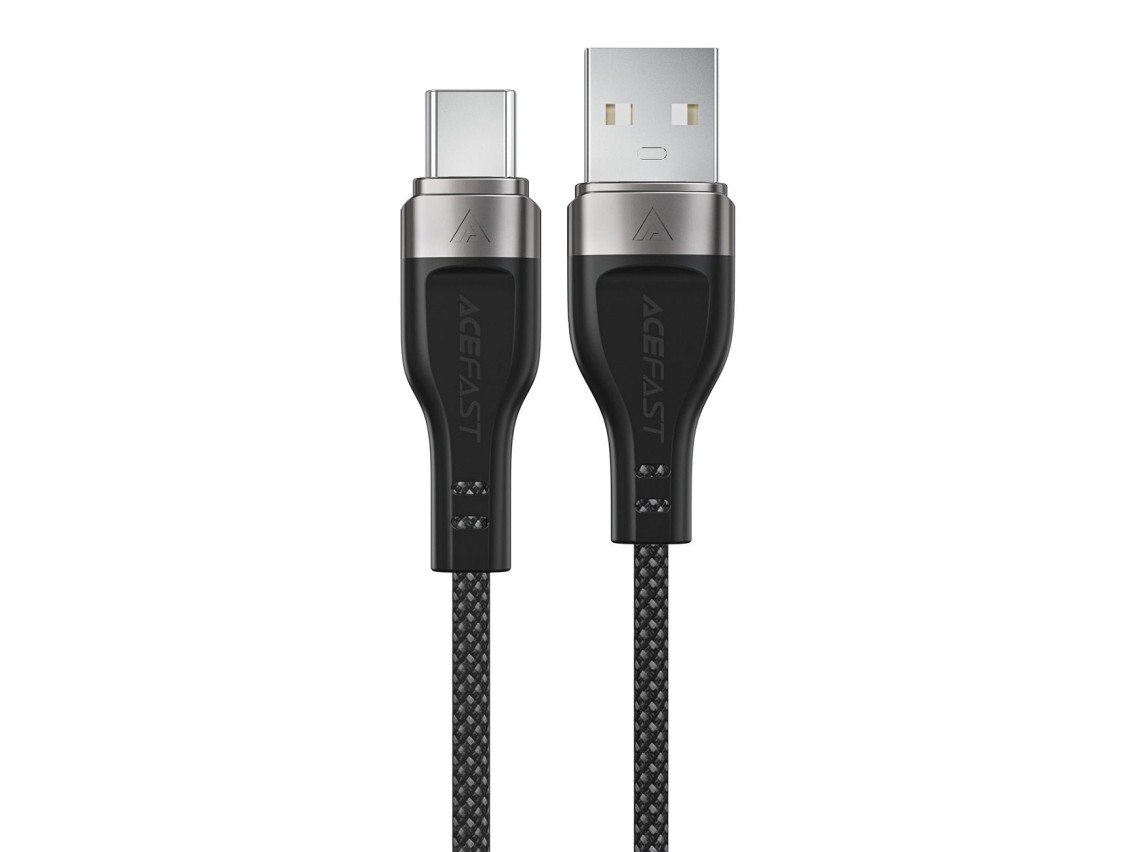 Cable Acefast C11-04 USB-A - USB-C 3A de 1,2 m con trenzado magnético - Negro