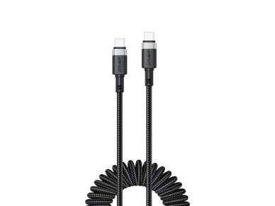 Acefast C14-03 USB-C - USB-C Spring Cable 480Mb/s 3A 1.2m - Black Acefast C14-03 USB-C - USB-C Spring Cable 480Mb/s 3A 1.2m - Black