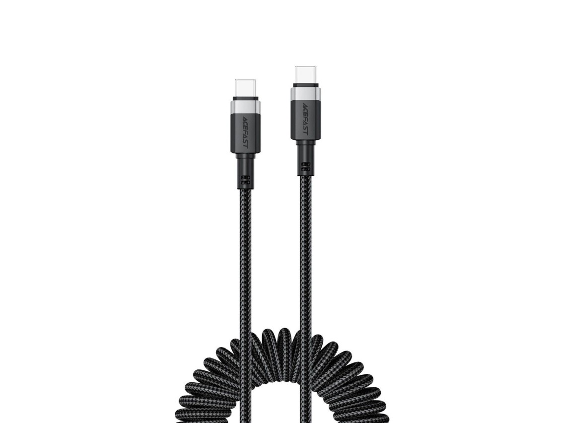 Acefast C14-03 USB-C - USB-C Spring Cable 480Mb/s 3A 1.2m - Black