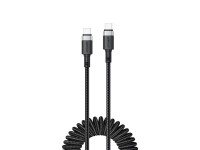 Acefast C14-03 USB-C - USB-C Spring Cable 480Mb/s 3A 1.2m - Black Acefast C14-03 USB-C - USB-C Spring Cable 480Mb/s 3A 1.2m - Black