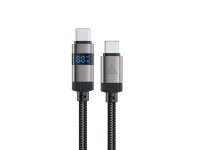 Acefast C15-03 USB-C - USB-C Cable with Display 480Mb/s 60W 1.2m - Black Acefast C15-03 USB-C - USB-C Cable with Display 480Mb/s 60W 1.2m - Black